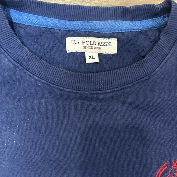 U.S. Polo Assn. Navy Crewneck with Red and White Accents - Picture 4 of 5